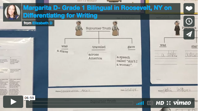 Margarita D- Grade 1 Bilingual in Roosevelt, NY on Differentiating for Writing